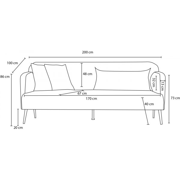 Canapé 3 places Revos - Crème Canapé 3 places Revos - Crème