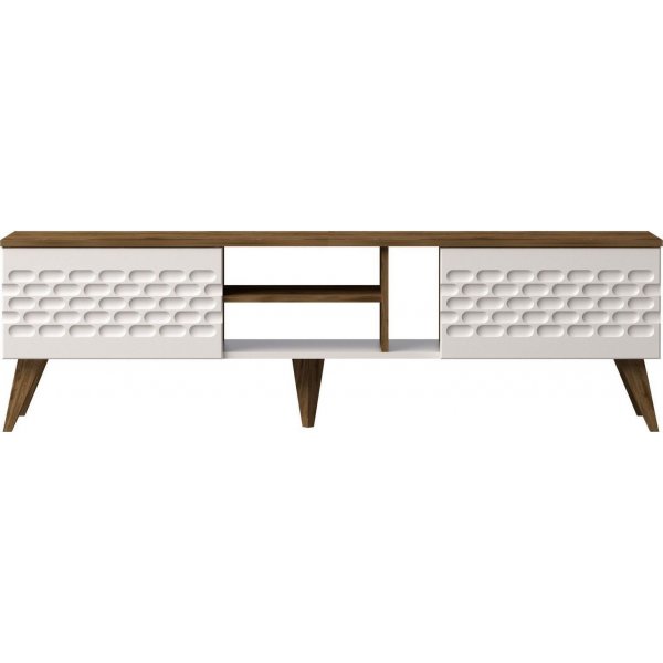 Banc multimdia Egg - Blanc/noyer