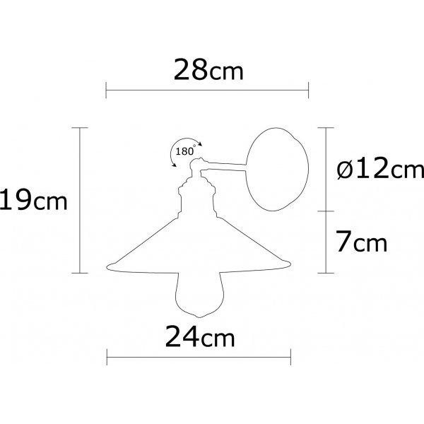 Berkeley wandlamp N-663 - Zwart