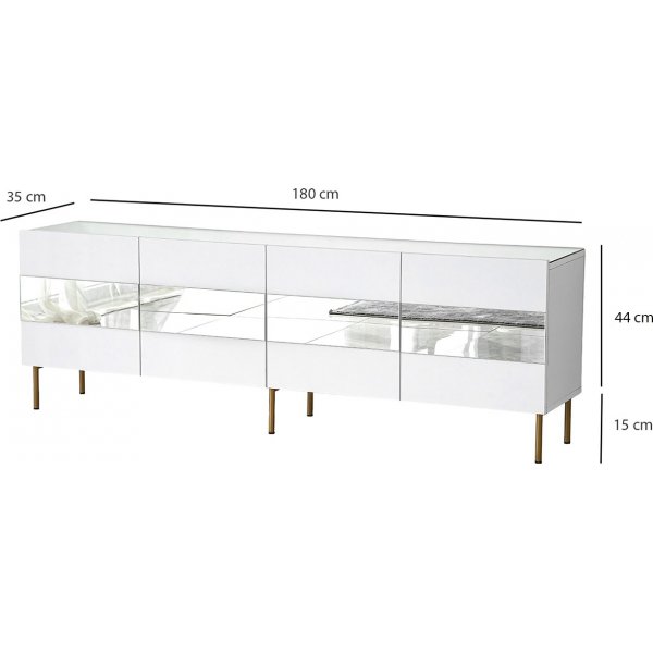 Banc média Leon - Blanc/or Banc média Leon - Blanc/or