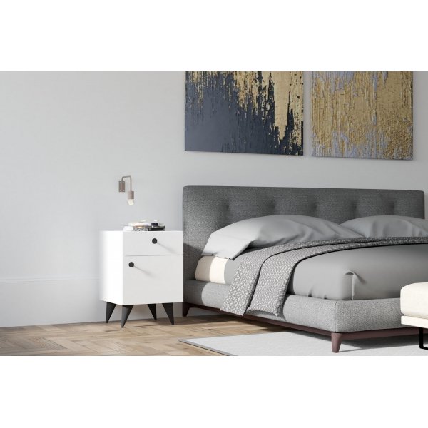 Pila nachtkastje - Wit/antraciet