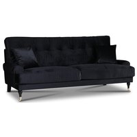 Adena 3-sits soffa - Svart sammet Adena 3-sits soffa - Svart sammet