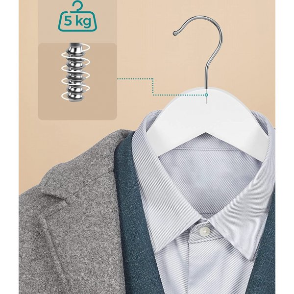 Cintre, bois, 44,5 cm, pack de 10 - Blanc