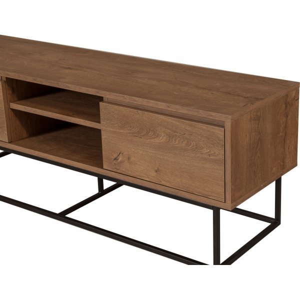 Rodez TV-bänk 140 cm - Valnöt/svart Rodez TV-bänk 140 cm - Valnöt/svart