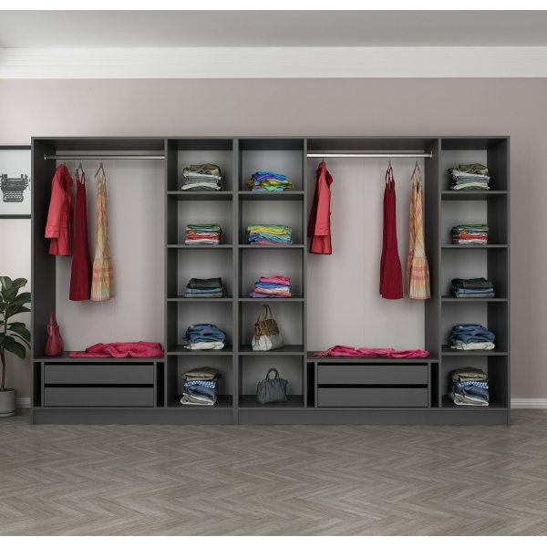 Armoire Cikani 315x52x210 cm, variante B - Anthracite Armoire Cikani 315x52x210 cm, variante B - Anthracite