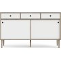 Rome dressoir met 2 schuifdeuren en 3 laden - Hickory/wit