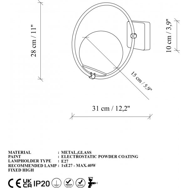 Dolly vägglampa 3912 - Guld Dolly vägglampa 3912 - Guld