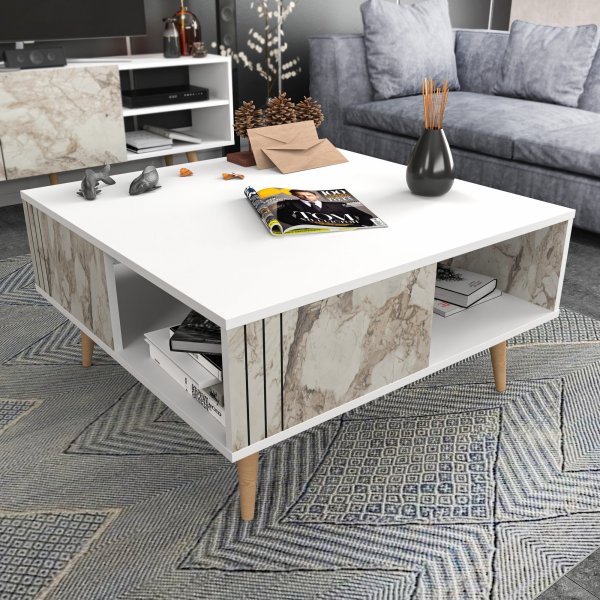 Ronas soffbord 89,6 x 89,6 cm - Vit Ronas soffbord 89,6 x 89,6 cm - Vit