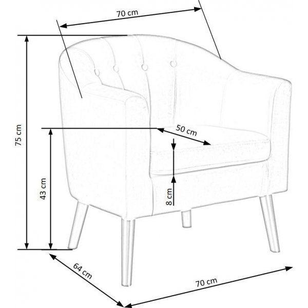 Fauteuil Aric - Gris/noir Fauteuil Aric - Gris/noir