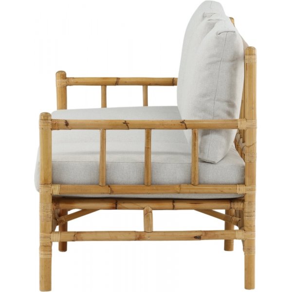 Canapé 3 places Canne - Gris clair/Naturel Canapé 3 places Canne - Gris clair/Naturel