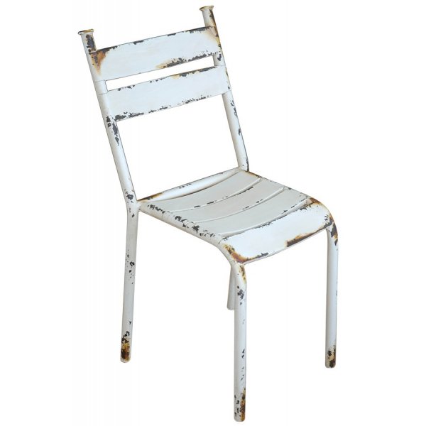 Adele metallstol stapelbar - Vit vintage