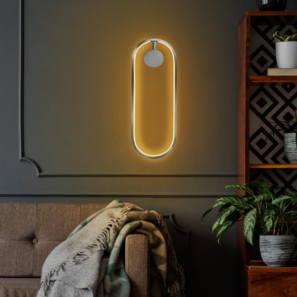 Tranceto wandlamp - Chroom