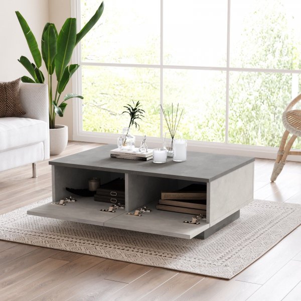 Table basse Luvio 17, 90x60 cm - Argent/anthracite Table basse Luvio 17, 90x60 cm - Argent/anthracite
