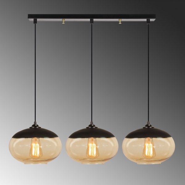 Plafonnier Camini 871 - Noir/miel Plafonnier Camini 871 - Noir/miel