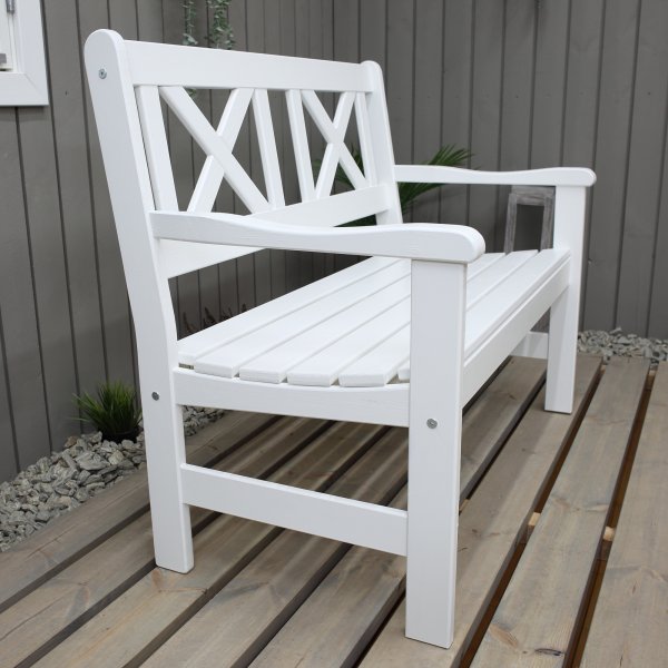 Europe trädgårdsbänk 2-sits - Vit Europe trädgårdsbänk 2-sits - Vit