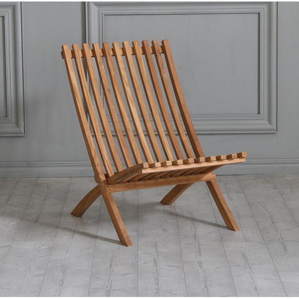 Shelby teakf�t�lj ihopa f�llbar stol + Textilv�rd f�r m�bler