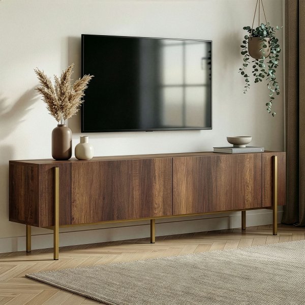 TV-b�nk Nemming 180 cm - Barok valn�t/guld