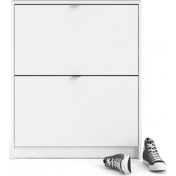 Meuble à chaussures à 2 compartiments - Blanc Meuble à chaussures à 2 compartiments - Blanc