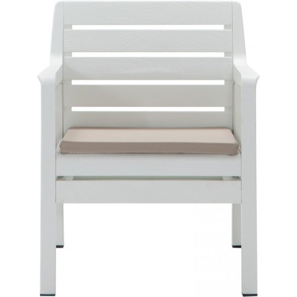 Lara loungegrupp med 2-sits soffa, 2 fåtöljer och bord - Vit Lara loungegrupp med 2-sits soffa, 2 fåtöljer och bord - Vit