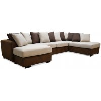 Delux U-soffa med öppet avslut höger - Brun/Beige/Vintage Delux U-soffa med öppet avslut höger - Brun/Beige/Vintage