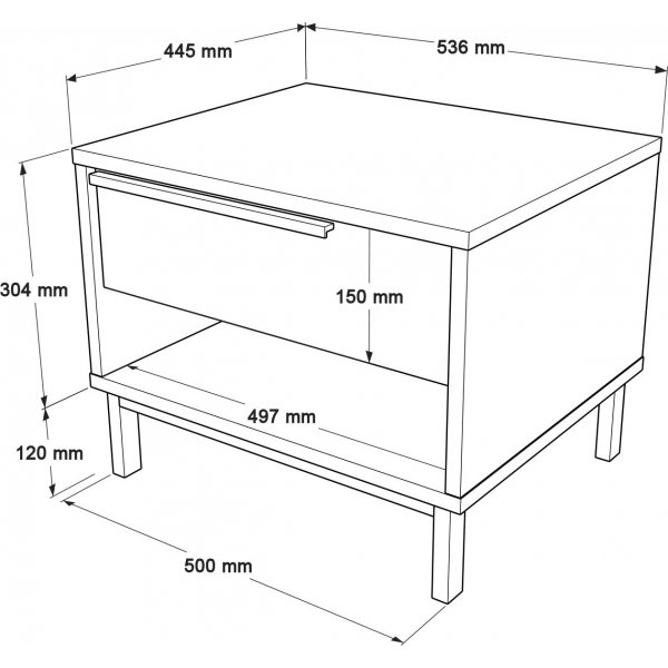 Oceaan nachtkastje - Walnoot/eik