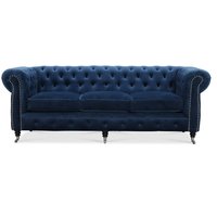 Cambridge 3-sits chesterfield - Blå Cambridge 3-sits chesterfield - Blå