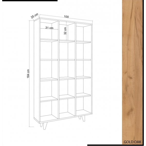 Bibliothèque Zipa - Chêne Bibliothèque Zipa - Chêne