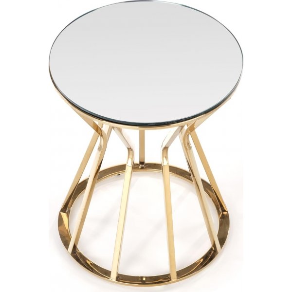 Table basse Afina 45 cm - Or/verre miroir