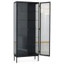 Revel vitrinskp 200x80 cm - Svart / klarglas
