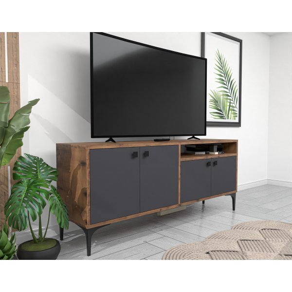 Meuble TV Artemis - Noyer/anthracite Meuble TV Artemis - Noyer/anthracite