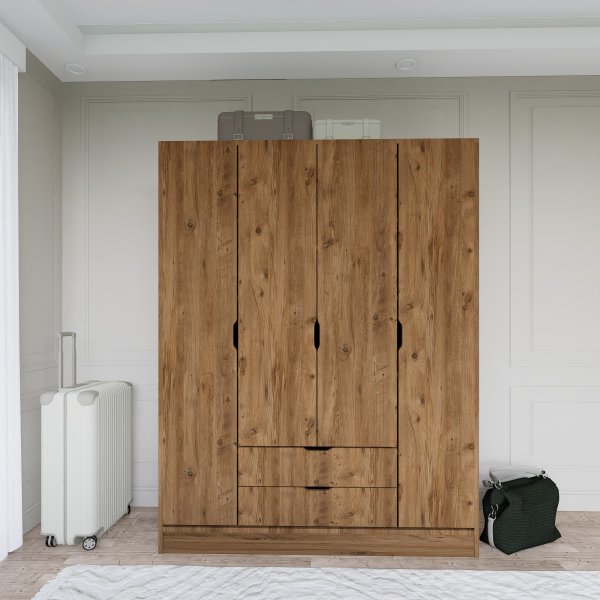 Armoire Yaman 140 x 45 x 182 cm - Noyer Armoire Yaman 140 x 45 x 182 cm - Noyer