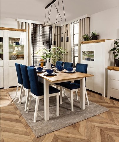 Table à manger Holten 160-210 x 90 cm - Chêne Wotan/blanc Table à manger Holten 160-210 x 90 cm - Chêne Wotan/blanc