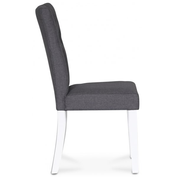 Stol i grått tyg med vita ben - Crocket Stol i grått tyg med vita ben - Crocket