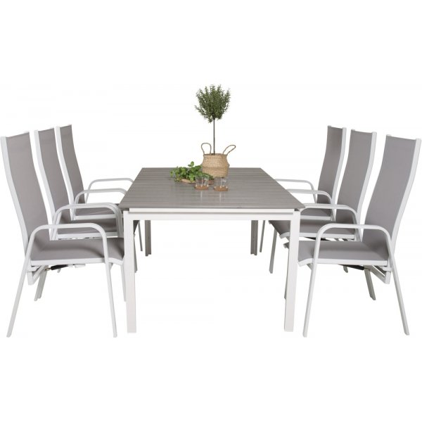 Levels utematgrupp med 6 st Copacabana stolar - Grå/Vit Levels utematgrupp med 6 st Copacabana stolar - Grå/Vit