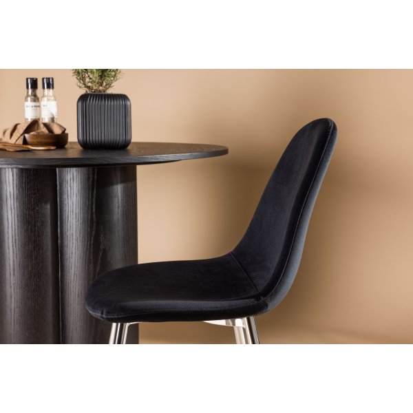 Chaise Bridge - Velours noir/chrome Chaise Bridge - Velours noir/chrome