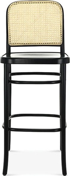 Tabouret de bar No 811 avec dossier en rotin - Couleur du cadre au choix Tabouret de bar No 811 avec dossier en rotin - Couleur du cadre au choix