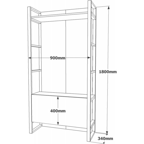 Metal hallmöbel 16 - Furu Metal hallmöbel 16 - Furu