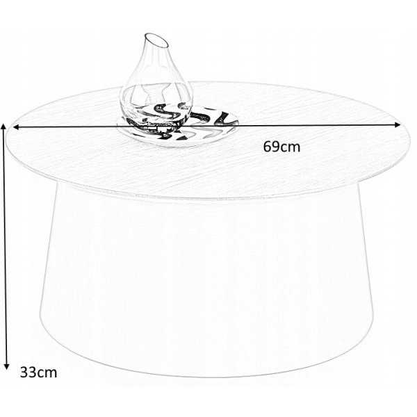 Table basse Saranda 69 cm - Gris