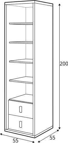 Bibliothèque Simi 55 cm - Blanc/hickory Bibliothèque Simi 55 cm - Blanc/hickory