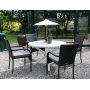 Scottsdale utematgrupp runt bord med 4 st Orissa karmstolar - Svart/gr/vit