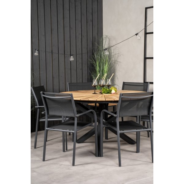 Mexico utematgrupp med 6 st Santorini stolar - Svart/Natur Mexico utematgrupp med 6 st Santorini stolar - Svart/Natur