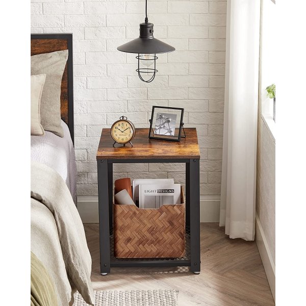 Freddie bijzettafel 45 x 45 cm - Bruin/zwart