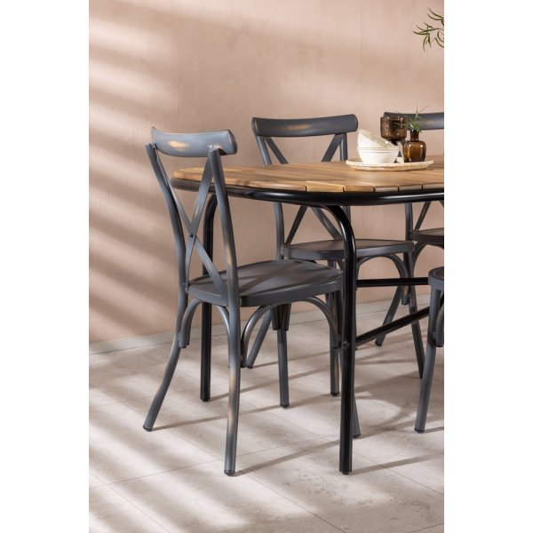 Holmbeck utematgrupp med 6 st Peking stolar - Mörkgrå/Natur Holmbeck utematgrupp med 6 st Peking stolar - Mörkgrå/Natur