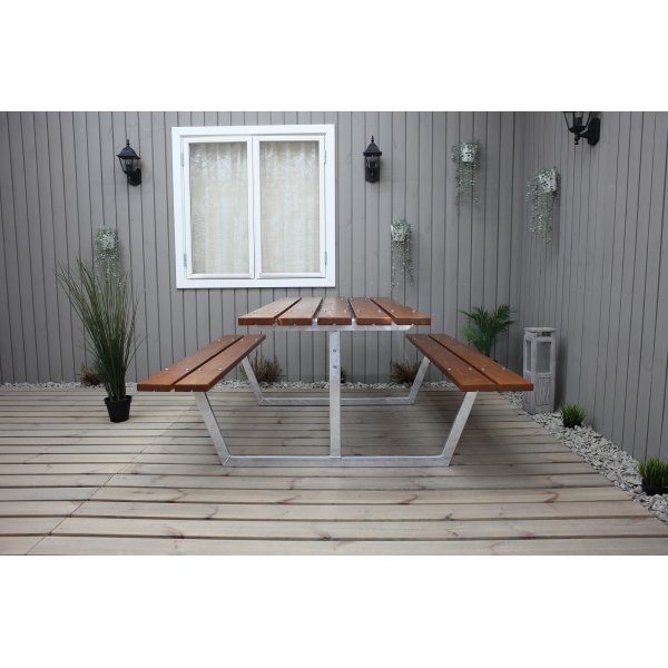 Rustieke bankenset zonder rugleuning - Cappuccino