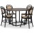 Groupe de salle  manger Sintorp, table  manger ronde 115 cm avec 4 chaises en bois courb Alicia - Marbre marron (Stratifi)