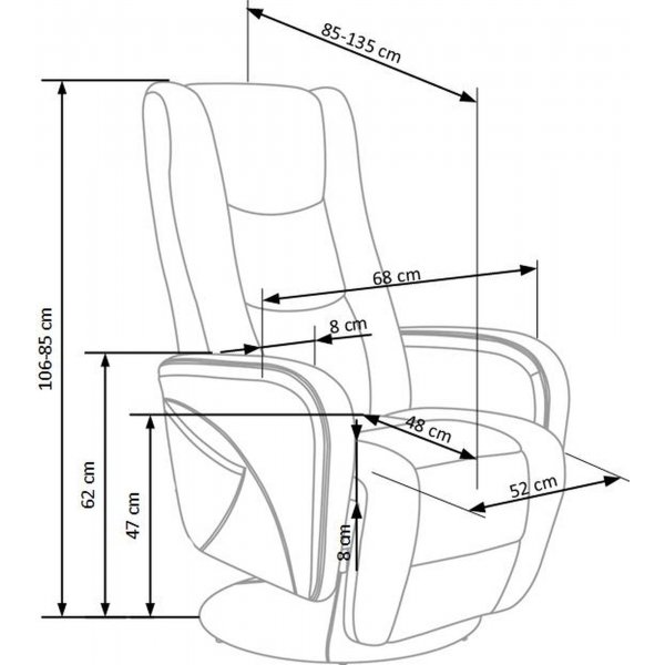 Bibi reclinerfåtölj med massage - beige PVC Bibi reclinerfåtölj med massage - beige PVC