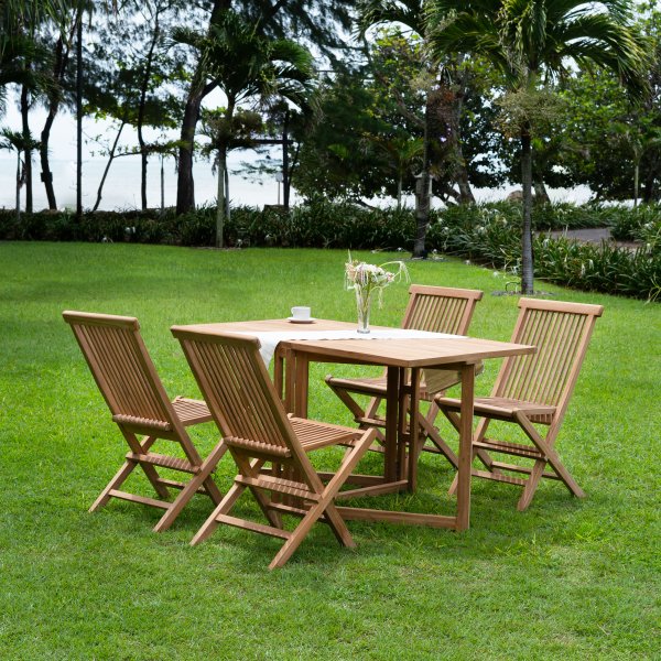 Saltö utematgrupp klaffbord med 4 st matstolar - Teak Saltö utematgrupp klaffbord med 4 st matstolar - Teak