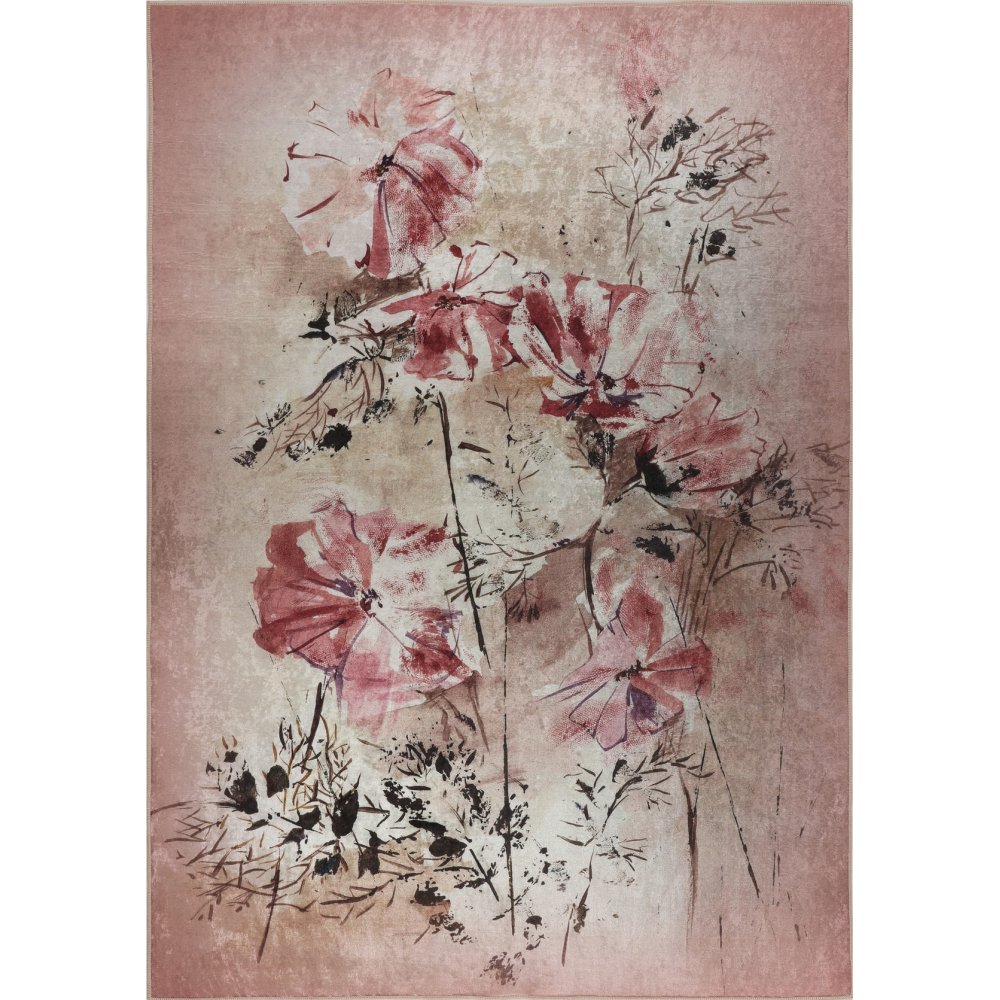 Bukedo matta - Rosa - 160 x 230 cm - Gummerade mattor, Mattor