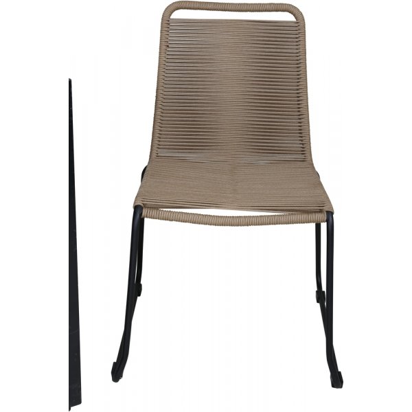 Bois utematgrupp med 6 st Lindos stolar - Beige/Svart Bois utematgrupp med 6 st Lindos stolar - Beige/Svart