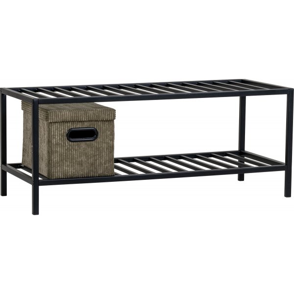 Étagère à chaussures blanche - Noir Étagère à chaussures blanche - Noir